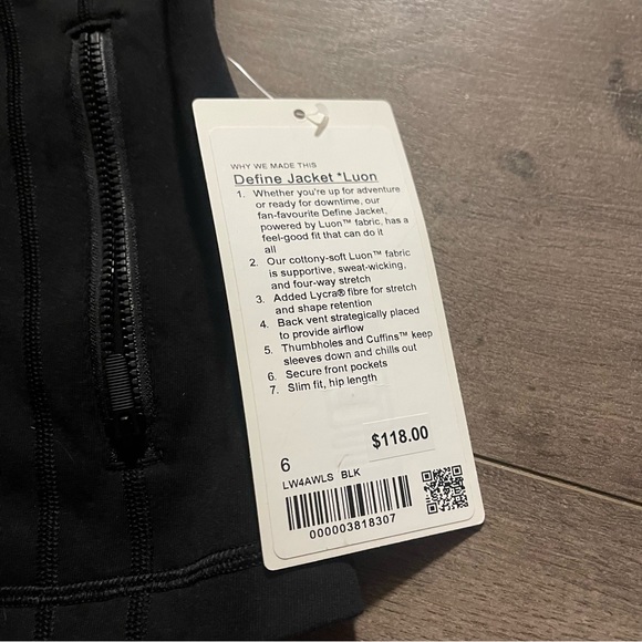 black lululemon define jacket - Picture 2 of 3